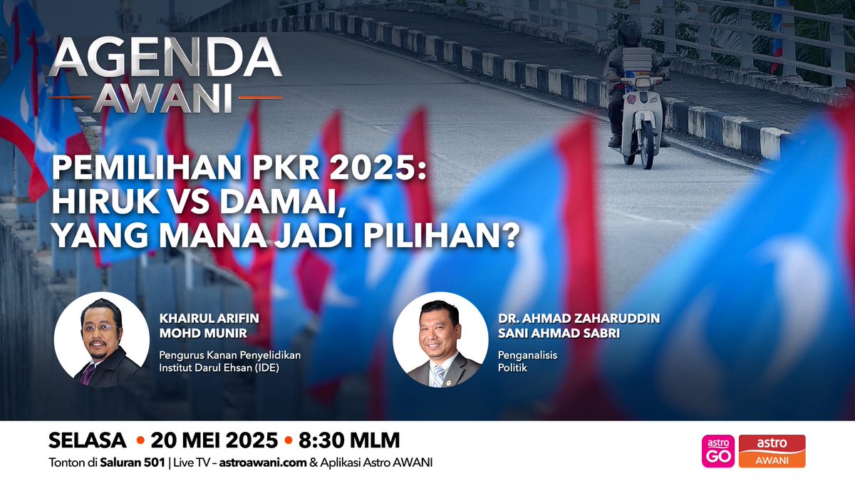 AgendaAWANI (@agendaawani) on Twitter photo Pemilihan PKR 2025 dilihat semakin panas. Namun antara 'Hiruk VS Damai' adakah ini menandakan krisis kepimpinan masa depan dalam PKR? Atau ia sebagai satu proses kematangan politik dan bukti demokrasi sihat dalam parti? <a href="/nazrikh/">nazri kahar</a> <a href="/501Awani/">Astro AWANI</a> Pemilihan PKR 2025 dilihat semakin panas. Namun antara 'Hiruk VS Damai' adakah ini menandakan krisis kepimpinan masa depan dalam PKR? Atau ia sebagai satu proses kematangan politik dan bukti demokrasi sihat dalam parti? <a href="/nazrikh/">nazri kahar</a> <a href="/501Awani/">Astro AWANI</a>