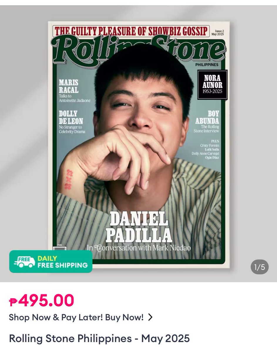 Rolling Stone PH - May 2025 is now available on Lazada &amp; Shopee. 

Lazada: s.lazada.com.ph/s.s4sS7
Shopee: ph.shp.ee/WYCRKQH

#DJPforRollingStonePH
#DanielPadilla