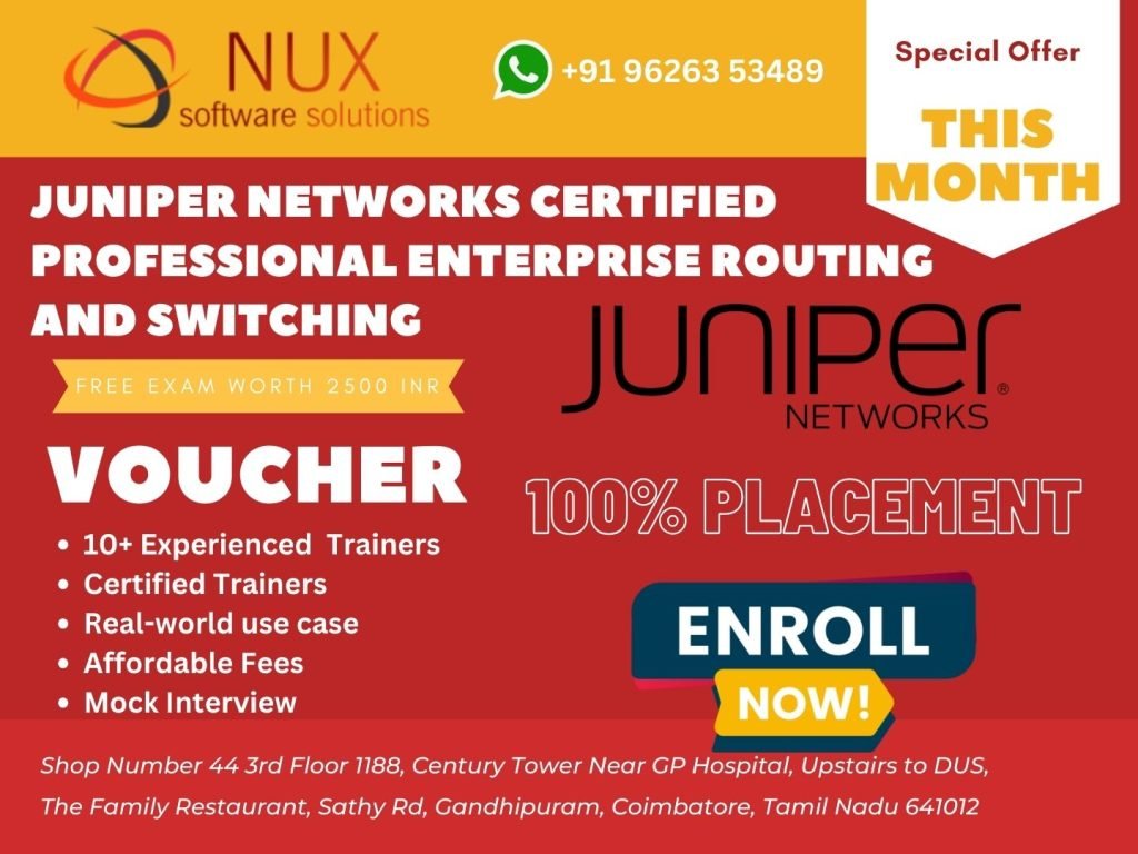NuxSoftware's tweet image. Juniper Networks Certified Professional Enterprise Routing and Switching
#AdvancedRouting
#BGP
#OSPF
#IStandwithSharmishta 
#IPMulticast
#PIM
#IGMP
#EthernetSwitching
#SpanningTree
#MSTP
#VSTP
#Layer2Authentication
#8021X
#MACRadius
#CaptivePortal
#VoiceVLAN
#PoE