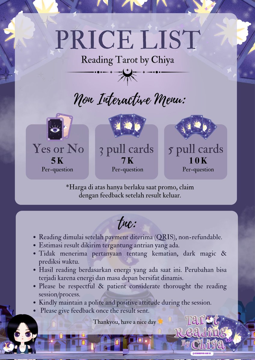 Lagi bingung sama sesuatu?
Entah soal cinta, karier, atau cuma perasaan yang nggak karuan akhir-akhir ini—
tanya aja ke <a href="/cwhiya/">Tarot by Chiya 🪄 by WA ☎️</a>, biar tarot yang bisikin jawabannya ke kamu!
Satu pertanyaan kecil bisa jadi awal dari jawaban yang kamu cari, lempar aja ke WhatsApp Chiya! #zonauang