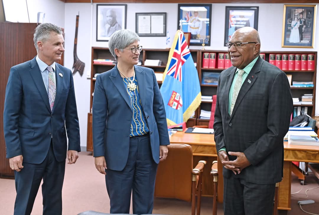 Fiji Ministry of Foreign Affairs (@fiji_mofa) on Twitter photo ✨️VuvalePartnership In Action:
🇦🇺🤝🇫🇯 Prime Minister Hon. <a href="/slrabuka/">Prime Minister Sitiveni Rabuka</a> met with Australian Minister for Foreign Affairs Hon. <a href="/SenatorWong/">Senator Penny Wong</a> and Australian Assistant Minister for Foreign Affairs Hon. Matt Thistlethwaite
#FijiAustralia #Pacificfamily #PeaceProsperity <a href="/fiji_opm/">Office of the Prime Minister</a> ✨️VuvalePartnership In Action:
🇦🇺🤝🇫🇯 Prime Minister Hon. <a href="/slrabuka/">Prime Minister Sitiveni Rabuka</a> met with Australian Minister for Foreign Affairs Hon. <a href="/SenatorWong/">Senator Penny Wong</a> and Australian Assistant Minister for Foreign Affairs Hon. Matt Thistlethwaite
#FijiAustralia #Pacificfamily #PeaceProsperity <a href="/fiji_opm/">Office of the Prime Minister</a>