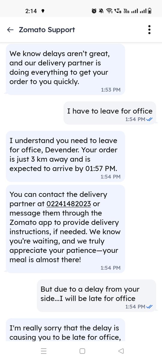 DansharmaDan's tweet photo. @deepigoyal @zomato @zomatocare order number is 6884979854..thi order is delayed and I due to this I missed my office cab. I asked to cancel the order due delay delivery but you are asking for 119 rs cancellation charges, pathetic https://t.co/GjCkAElKZ2