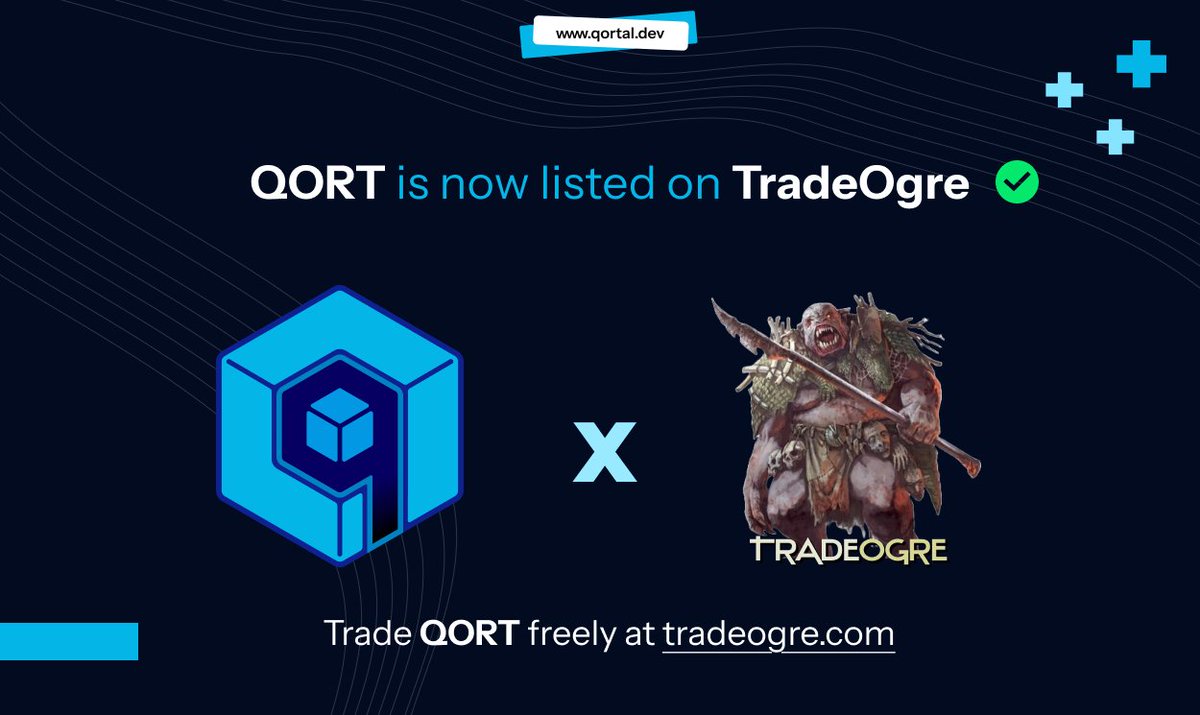 QORT is now officially listed on TradeOgre! ✅

This marks a key milestone in making Qortal more accessible to the wider crypto community. You can now trade QORT freely at: link.qortal.dev/tradeogre

But this is just the beginning.

Up next:
🔁 Updating the <a href="/CoinMarketCap/">CoinMarketCap</a> QORT page