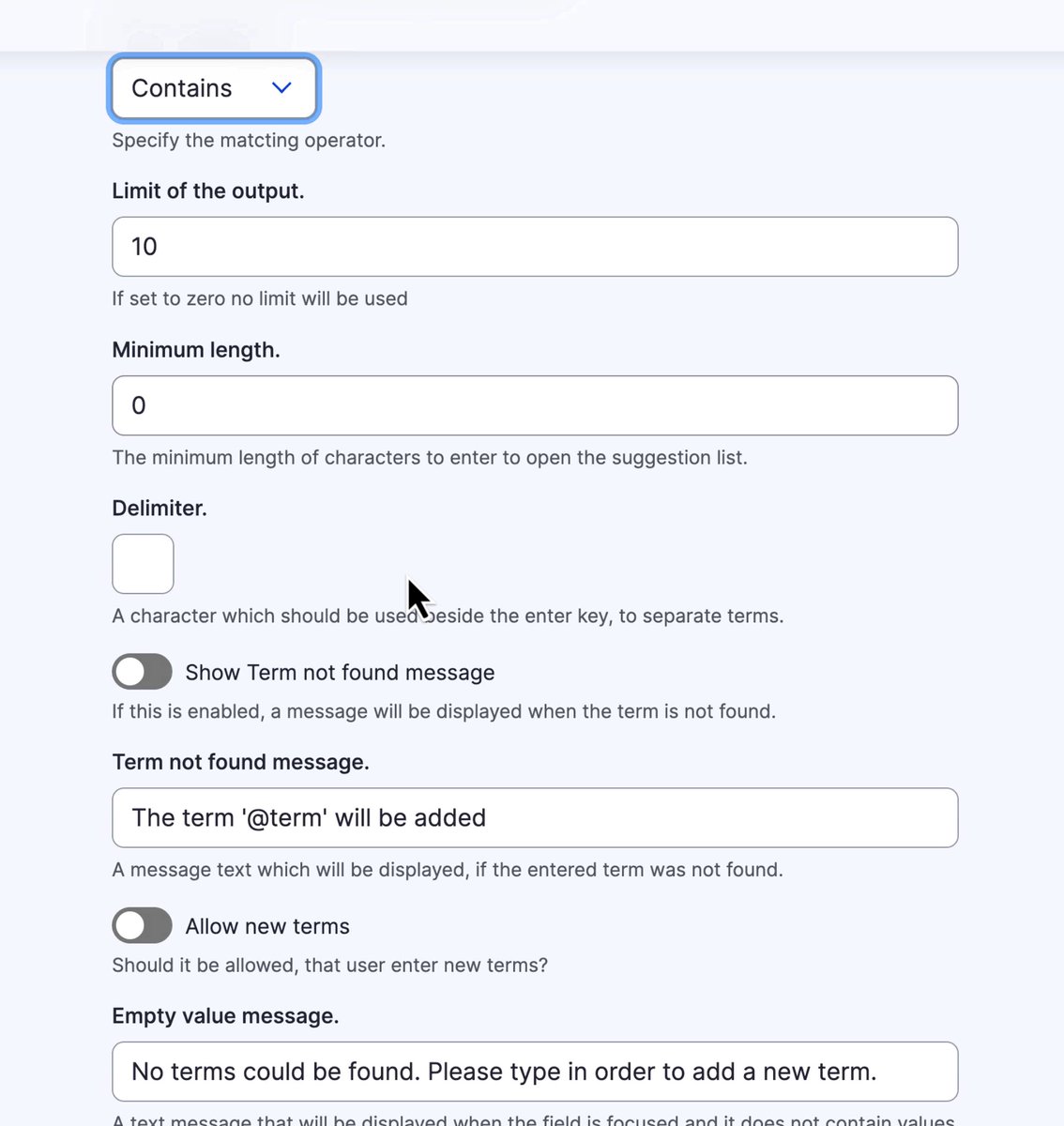 ivanzugec's tweet photo. Autocomplete Deluxe: Better Taxonomy Tagging for Drupal

Struggling with Drupal's standard taxonomy widget? 

It requires knowing tag names in advance and doesn't let you reorder selections.

Autocomplete Deluxe offers two improvements:

1️⃣ Shows available terms on field click, no more guessing what tags exist

2️⃣ Enables drag-and-drop reordering, crucial when tag order affects search relevance

Quick setup:
➡️ Install via Composer

➡️ Go to "Manage Form Display"

➡️ Switch to "Autocomplete Deluxe" widget

➡️ Configure match settings and permissions

The module maintains familiarity while adding powerful features like term limits, custom messages, and on-the-fly term creation right from content forms.

#drupal