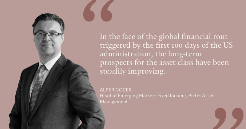 PictetGroup's tweet photo. With macroeconomic and structural trends turning positive for emerging market local currency bonds, Alper Gocer, Head of Emerging Markets Fixed Income and Adriana Cristea, Senior Investment Manager, @PictetAM, explain why it’s time for investors to look at the asset class again.