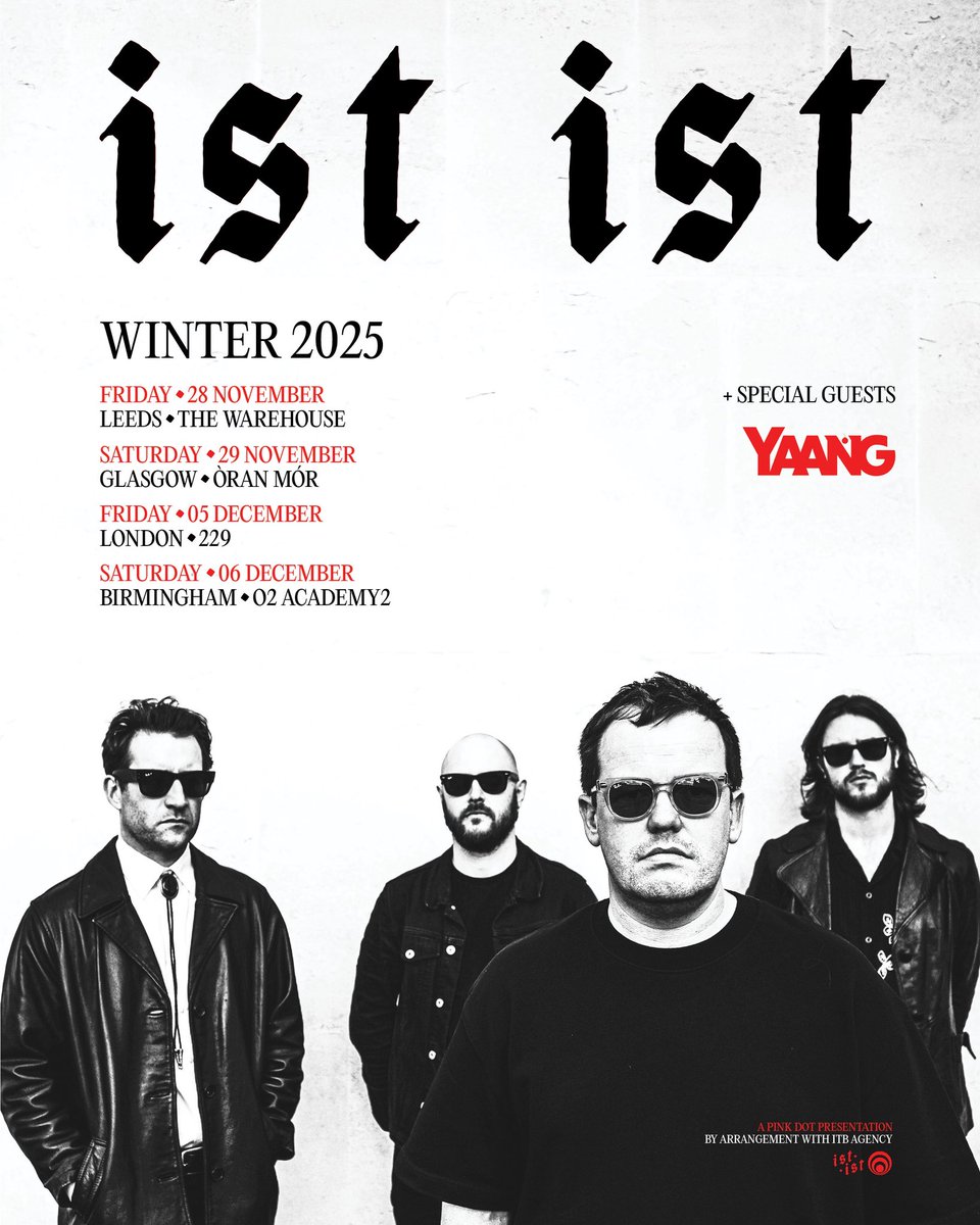 We are very excited to announce four shows in winter of this year.

These will be our biggest ever headline shows in the UK outside of our home city of Manchester and we can't wait to see out our tenth year as a band in style.

Tickets on sale Thursday at 10:00.