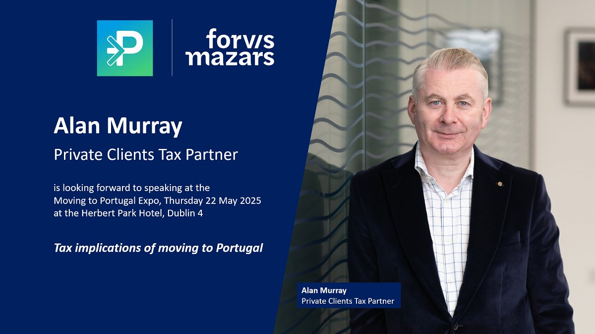 Join tax partner Alan Murray &amp; Portuguese colleague Mário Patrício at the Moving to Portugal Expo this Thursday at the Park Hotel.

The event runs from 10:30am to 7pm. Register here: fvmz.rs/6016SjgbO