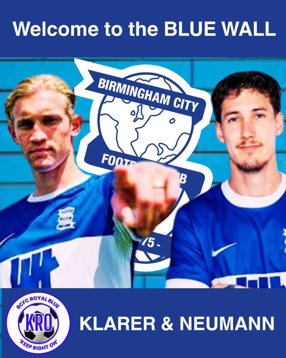 BCFCRoyalBlue's tweet photo. 🔵 The New Blue Wall 🔵
Phil Neumann 🇩🇪 and Christophe Klarer 🇦🇹 both cut from the same no-nonsense, cloth!!
The Blue Wall is up, clean sheets incoming!!
#BCFC #BirminghamCity #TheBlueWall #PhilNeumann #ChristopheKlarer #KeepRightOn #UpTheBlues #EFLChampionship https://t.co/RdILV8n8P7