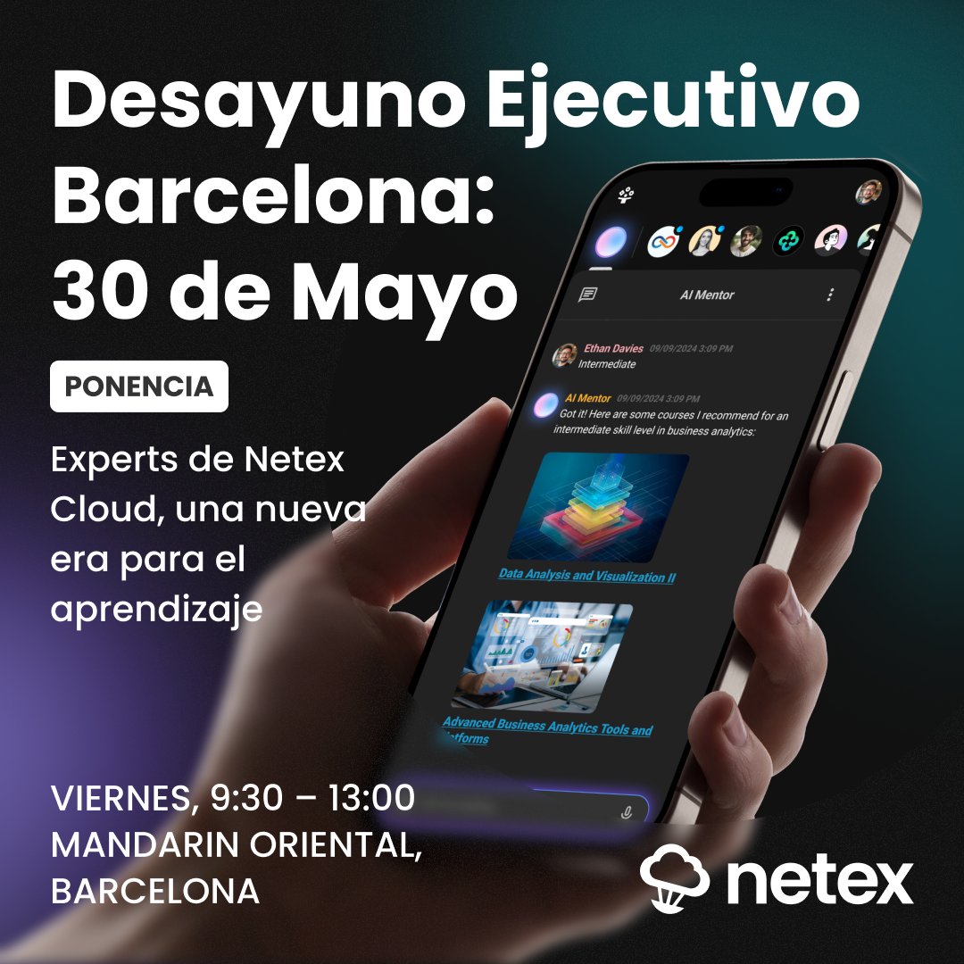 ¿Tu LMS actual no está dando los resultados que necesitas? Si quieres optimizar tu estrategia de formación corporativa, te invitamos al exclusivo Desayuno Ejecutivo de Netex en Barcelona.

👉 netex.link/4mnINPs

📅 30 de mayo |📍Hotel Mandarin Oriental | 🕘 De 9:30 a 13:00