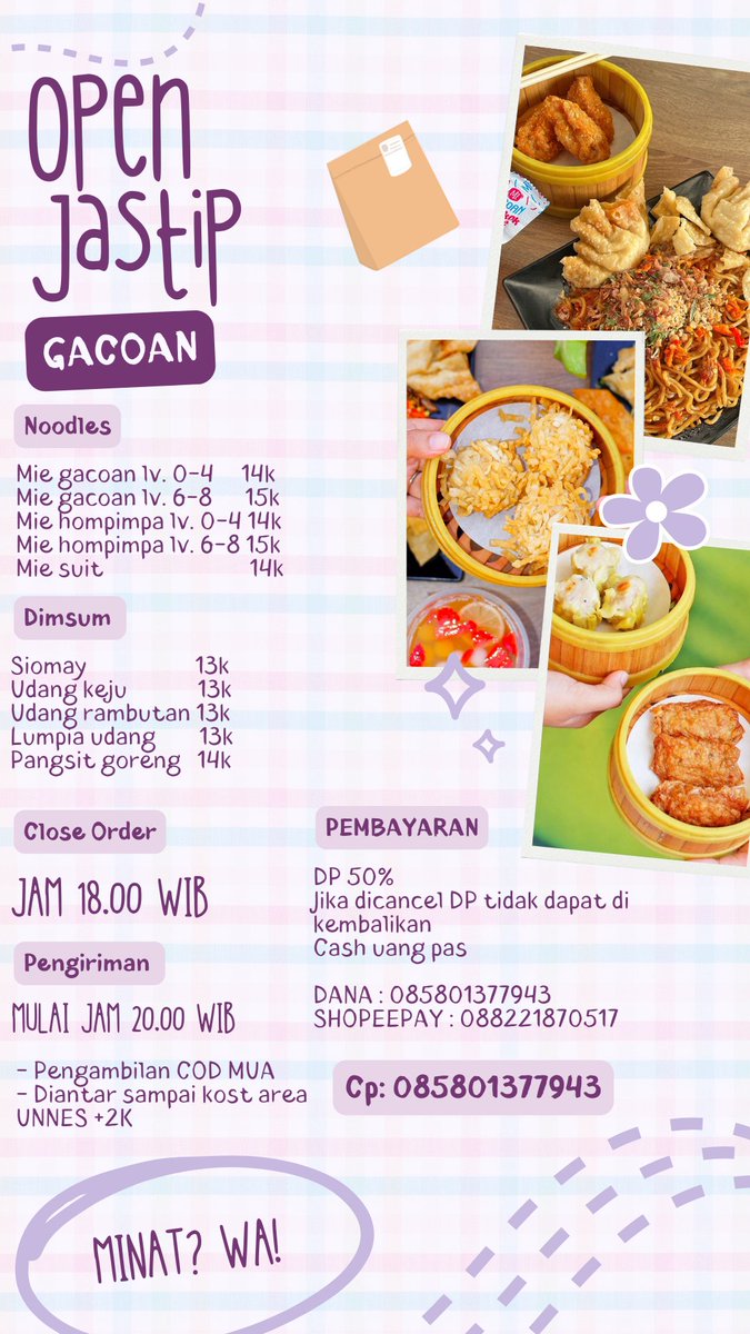 rismaghf_'s tweet photo. @unicelounge Jastip gacoan kak ready nanti malam yaa https://t.co/Uv4hoHacvg