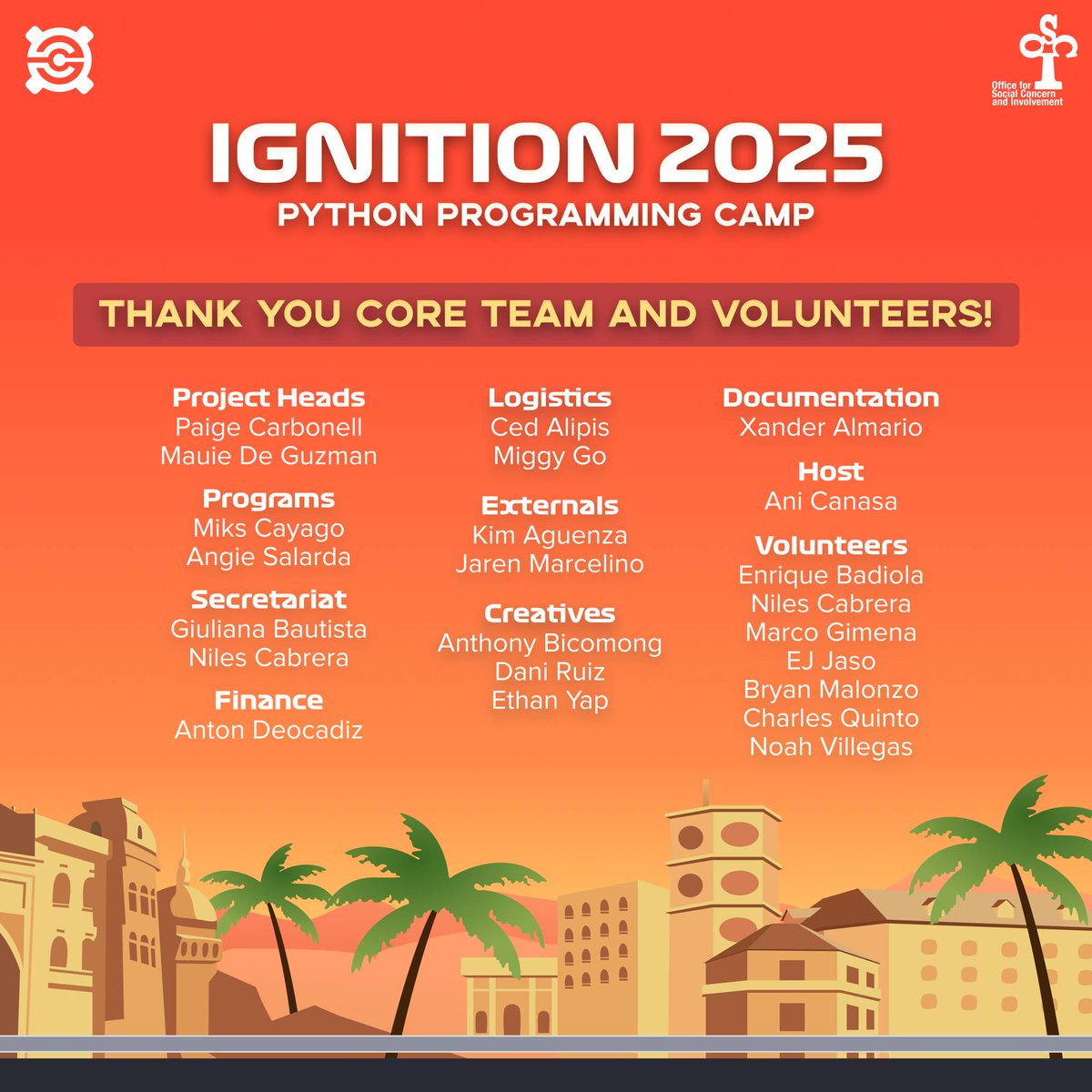 CompSAt's tweet photo. The race is over! 🏎️

The Computer Society of the Ateneo extends its gratitude to the Core Team and Volunteers of Ignition 2025: Python Programming Camp. Your hard work and commitment empowered participants to take their first steps into the world of programming. https://t.co/wanZGC8Si5