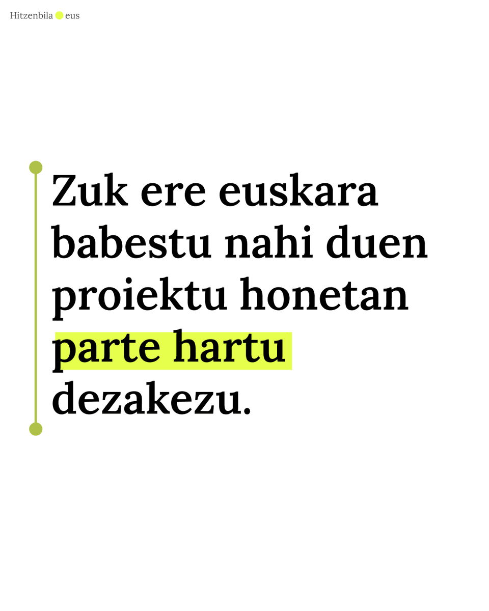 Euskara gure ama-hizkuntza da. 🫂

👉Badakizu zein ondorio ekarri ditzake euskara galtzeak?

Ez galdu prestatu dugun post-a eta horiei buruz irakurri. 

Zuk ere euskara sustatzen lagundu dezakezu!

🔗hitzenbila.eus/index.php/part…  

#Hitzenbila #Euskara #Ondorioak