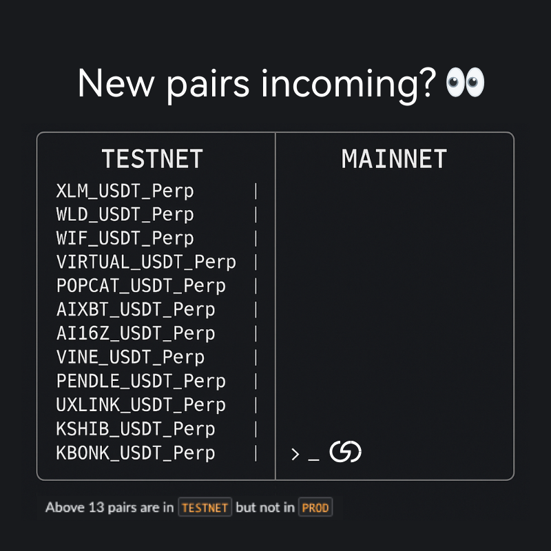 Was told that new trading pairs are now on our testnet - because our devs never sleep. Rather than us deciding what to list first, we'd like your verdict.

Your mission: Vote by 25 May 23:59 UTC
Your reward: 100 Ecosystem Points for your trouble

Survey below ↴