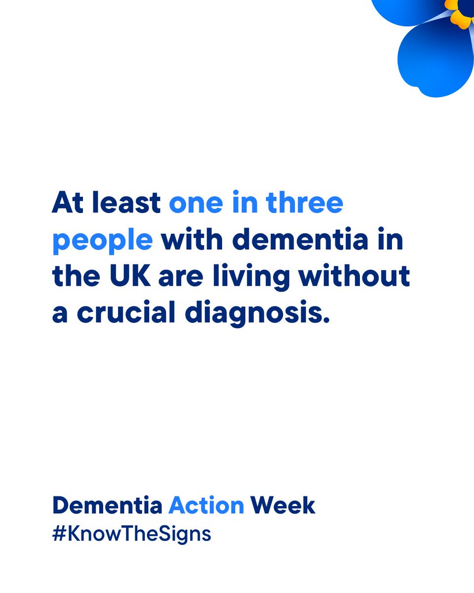 This #DementiaActionWeek 2025 we're highlighting the fact that 1 in 3 people living with dementia in the UK are still doing so without a diagnosis. We remain committed to a future where early, accurate clinical diagnosis for Alzheimer’s is accessible across the UK. #Knowthesigns