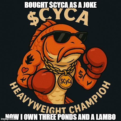 cypricarpio's tweet photo. $CYCA — the carp that clapped back at the bears!
No roadmap. No promises. Just vibes, memes, and moon dreams.
Contract:
2sZYUgWg3ncnoWP9e7NQ8QFjuhYpgu5zB1McXUZapump
#CYCA #MemeCoin #CryptoComedy #Solana #FishToTheMoon
@cryptodoggie121 @InvestPaulov https://t.co/fXDYzCbGh6