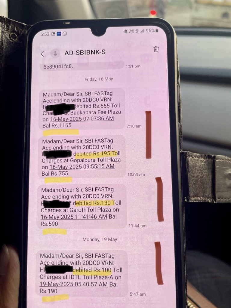 Anu Modi Mukarji (@anumukarji) on Twitter photo Dear <a href="/nitin_gadkari/">Nitin Gadkari</a> ji Sir, we r currently on a road trip thru Madhya Pradesh.Thank u 4 amazing roads🙏
Request yr Attention to FastTag Malfunctions - BANKS Deducting Extra Sums <a href="/TheOfficialSBI/">State Bank of India</a>
<a href="/NHAI_Official/">NHAI</a> <a href="/OfficeOfNG/">Office Of Nitin Gadkari</a>
Attached pic 2show SBI deducted more than Toll. Dear <a href="/nitin_gadkari/">Nitin Gadkari</a> ji Sir, we r currently on a road trip thru Madhya Pradesh.Thank u 4 amazing roads🙏
Request yr Attention to FastTag Malfunctions - BANKS Deducting Extra Sums <a href="/TheOfficialSBI/">State Bank of India</a>
<a href="/NHAI_Official/">NHAI</a> <a href="/OfficeOfNG/">Office Of Nitin Gadkari</a>
Attached pic 2show SBI deducted more than Toll.