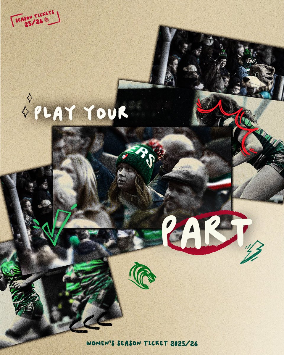 Don’t miss out on a Women’s Season Ticket for next season, available for just £28 (£3.50 per match!) or FREE for Under-16s 🙌

Our brand new Pay It Forward scheme allows you to help support the programme and make a difference in the local community ✨

LeicesterTigers.com/womens-season-…