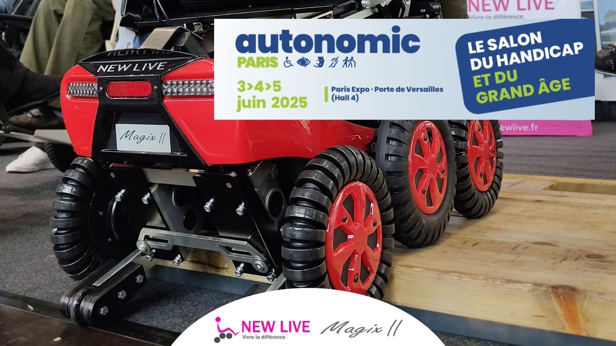 🎉 NEW LIVE au Salon Autonomic Paris 2025 !
Nous avons le plaisir de vous retrouve pour l’événement phare dédié à l’autonomie, au handicap et au maintien à domicile.

📅 3, 4 et 5 juin 2025
📌 Paris Expo Porte de Versailles – Hall 4 / Stand D8

#autonomicparis #handicap #mobilité