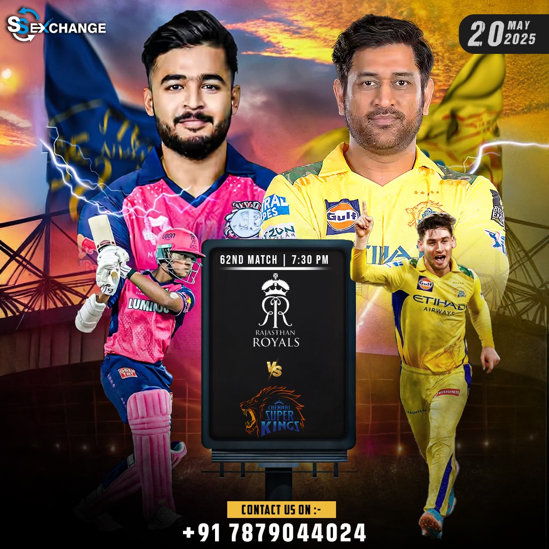 SSexchofficial's tweet photo. Big match vibes only – CSK 🆚 RR is going down in style❗🏏

🪢 https://t.co/agToKhVIQo 📲 Get Free 🆔 and start earning #today !

#ssexchange #CSKvsRR #IPL2025 #BattleOfRoyals #ThalaVsSanju #CSK #RR #IPLThriller #IPLMatchday https://t.co/bQNkYB3DPO