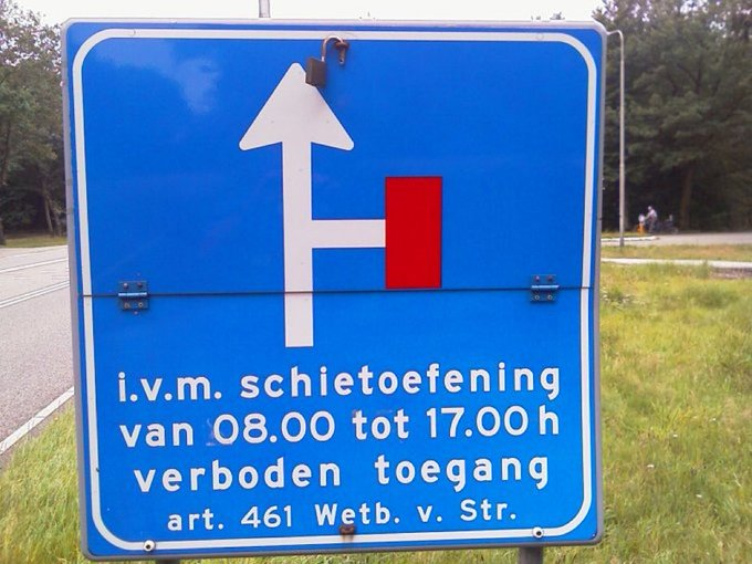 Woensdag 4 juni wordt de Nieuwe Zuidweg afgesloten ivm schietoefeningen op het ASK.