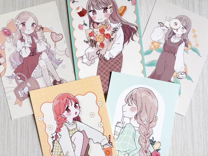 𝗡𝗘𝗪 𝗚𝗢𝗢𝗗𝗦⌇
4月にリニューアルしたポストカード🌷
新作の🍊のイラストもラインナップに加わりました!
宛名面もカラフルで可愛い仕様になっています〜🫶

▼販売予定
5/25 #関西コミティア73 ▷ N-64
6/21-22 #クリマ52 ▷B-55
7/6 #デザフェス61 ▷ B-375 