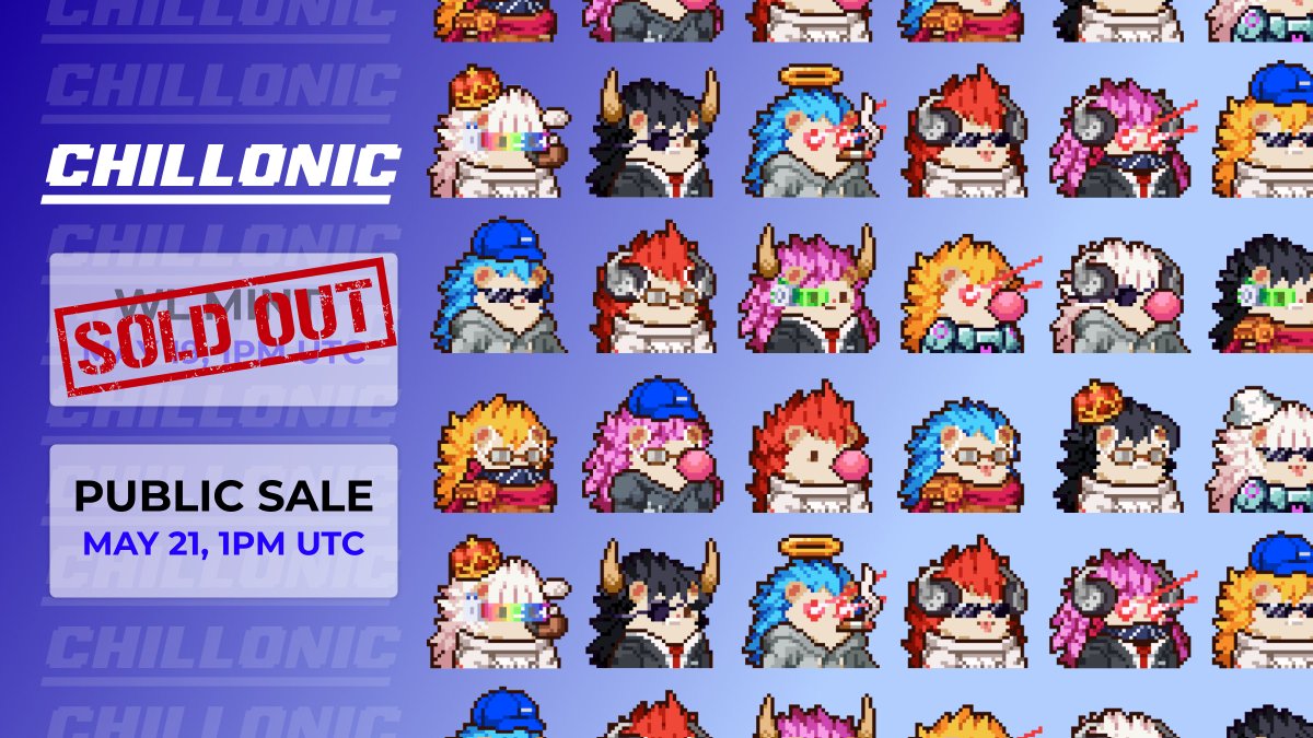 The hedgehogs are moving. 🦔🚀

Chillonic Public Sale starts in 24 hours.  
May 21, 1PM UTC on creampad.io

Programmable attention goes on sale,  
starting at 100 $SONIC.

No whitelist.  
Dutch auction.  
#LetsCHILL