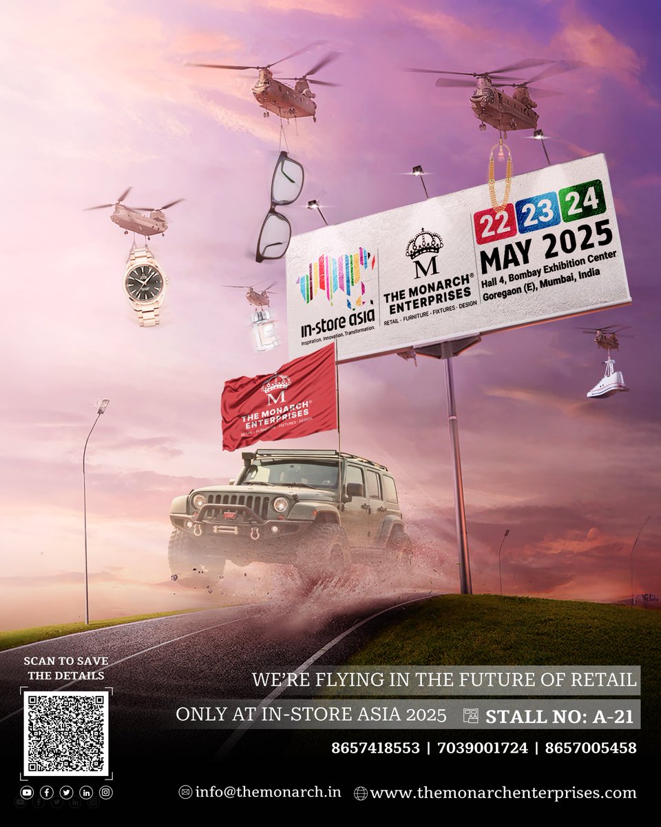murtazatin1's tweet image. Just 2 days to go for In-Store Asia 2025  Stall No. A-21, Hall 4 📅 22-24 May 

#InStoreAsia #RetailDesign #RetailDesignExpo #exhibition #RetailDesign #RetailFuture #RetailMarketing  #Mumbai #Ahmedabad #Surat #Pune #RT #BTRTG

click : themonarchenterprises.com