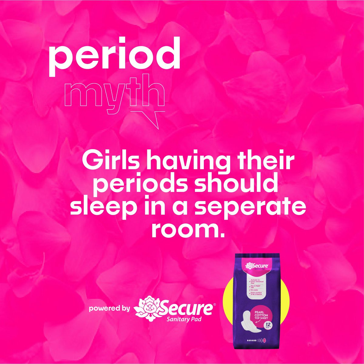 SecurePills's tweet photo. Let’s break the myths and speak FACTS! 

Periods are natural, healthy, and nothing to hide. And that’s on #periodtt‼️ 

Let’s build a #PeriodFriendlyGhana together. Do you know any other myths or taboos around menstruation? Share in the comments! #MenstrualHealth #securepills https://t.co/Lxs17E3uVc