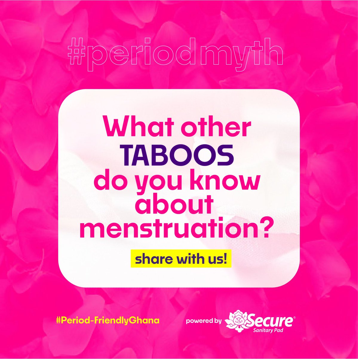 SecurePills's tweet photo. Let’s break the myths and speak FACTS! 

Periods are natural, healthy, and nothing to hide. And that’s on #periodtt‼️ 

Let’s build a #PeriodFriendlyGhana together. Do you know any other myths or taboos around menstruation? Share in the comments! #MenstrualHealth #securepills https://t.co/Lxs17E3uVc