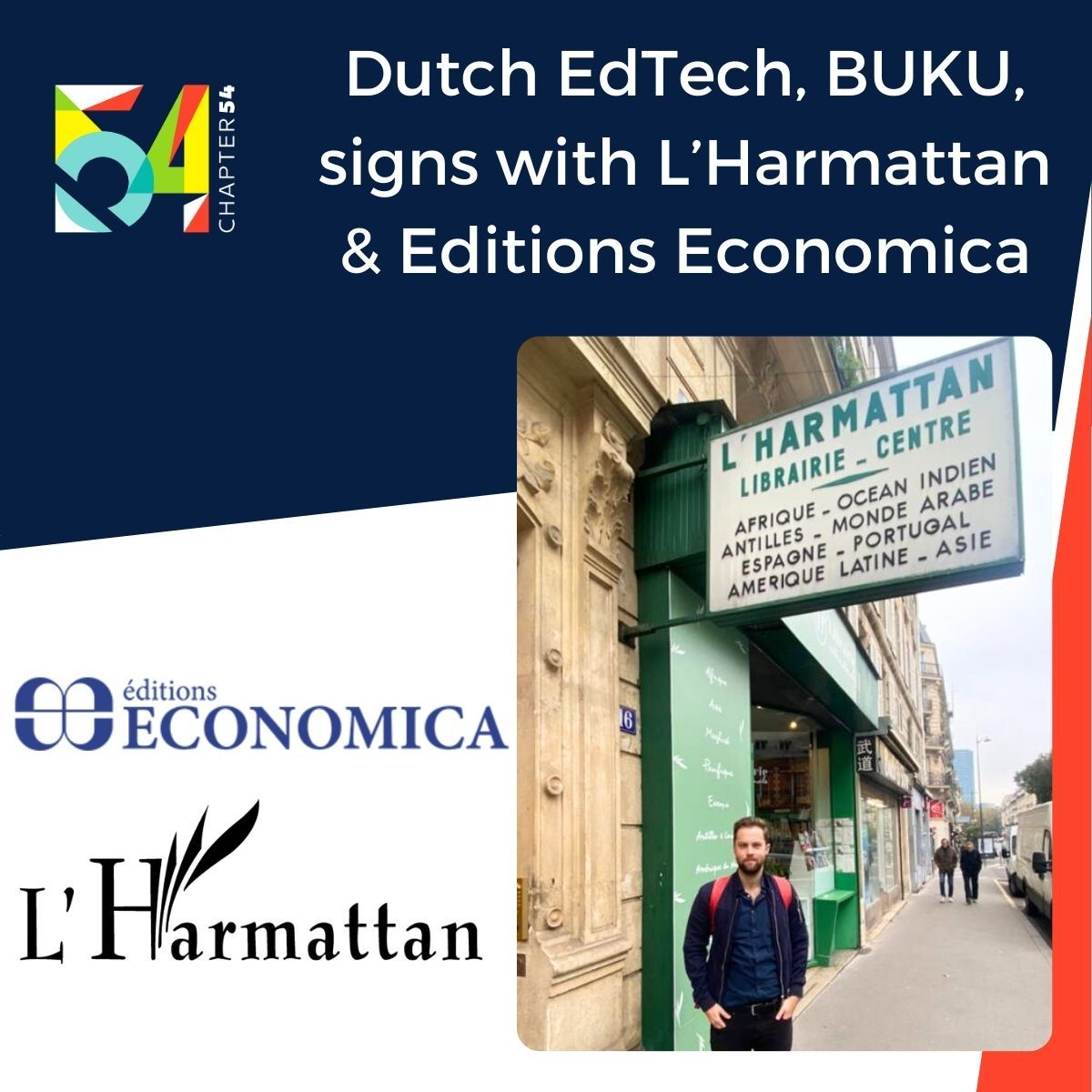 Chapter54 (@_chapter54) on Twitter photo ๐ซ๐ท French content is growing fast on BUKU!
BUKU, the Dutch EdTech accelerated by Chapter54 and working with 1,000+ African universities, just partnered with <a href="/HarmattanParis/">รditions L'Harmattan</a> & Economica to expand its Francophone library.
๐ Big names. Bigger impact!๐ ๐ซ๐ท French content is growing fast on BUKU!
BUKU, the Dutch EdTech accelerated by Chapter54 and working with 1,000+ African universities, just partnered with <a href="/HarmattanParis/">รditions L'Harmattan</a> & Economica to expand its Francophone library.
๐ Big names. Bigger impact!๐