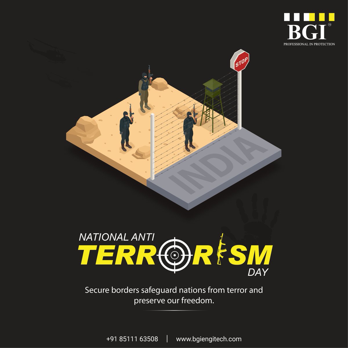BGI_Engitech's tweet photo. On National Anti-Terrorism Day, we honor the strength of secure borders that protect our freedom and keep terror at bay. Together, we stand united for a safer and stronger nation.

#NationalAntiTerrorismDay #AntiTerrorism #SecureBorders #StopTerrorism #Bgiengitech https://t.co/Uwpp5RGZ7e