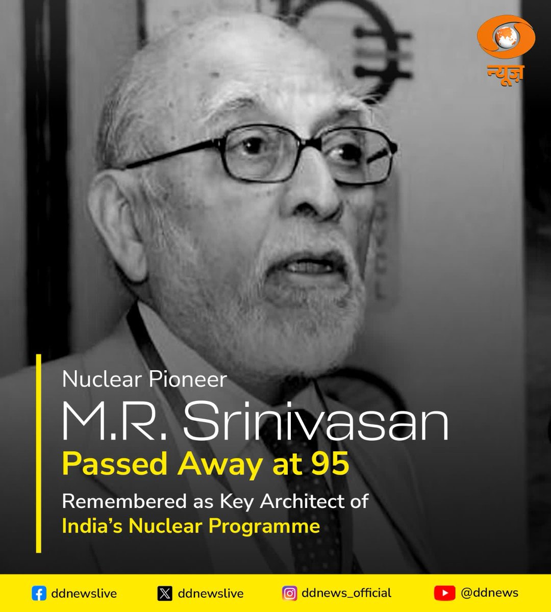 M.R. Srinivasan, a pioneer of India's nuclear energy programme and key ...