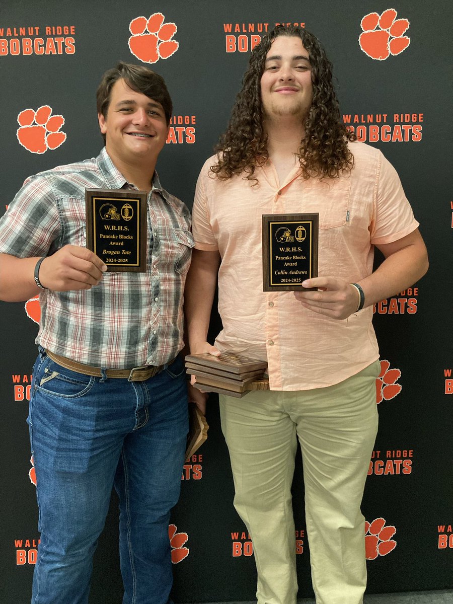 Brogan Tate (@the_btate) on Twitter photo Jr. year Athletic Awards:
All-State, All-Conference, and pancake blocks award with my dawg, <a href="/collinandrews59/">Collin Andrews</a>.
Big thanks to my coaches. <a href="/jefferyblake42/">Jeffery Blake</a> <a href="/2willweir/">william</a> <a href="/will_spargo/">$poogy</a> <a href="/ridge_walnut/">Walnut Ridge Football</a> Jr. year Athletic Awards:
All-State, All-Conference, and pancake blocks award with my dawg, <a href="/collinandrews59/">Collin Andrews</a>.
Big thanks to my coaches. <a href="/jefferyblake42/">Jeffery Blake</a> <a href="/2willweir/">william</a> <a href="/will_spargo/">$poogy</a> <a href="/ridge_walnut/">Walnut Ridge Football</a>