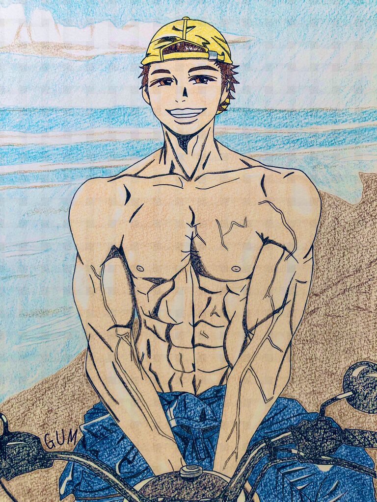 GUMちゃん姿勢良くバイクに乗っているから背が高く見えると言われました🛵
姿勢の良い乗車とは？🤔

#イラスト 
#OC 
#バイク