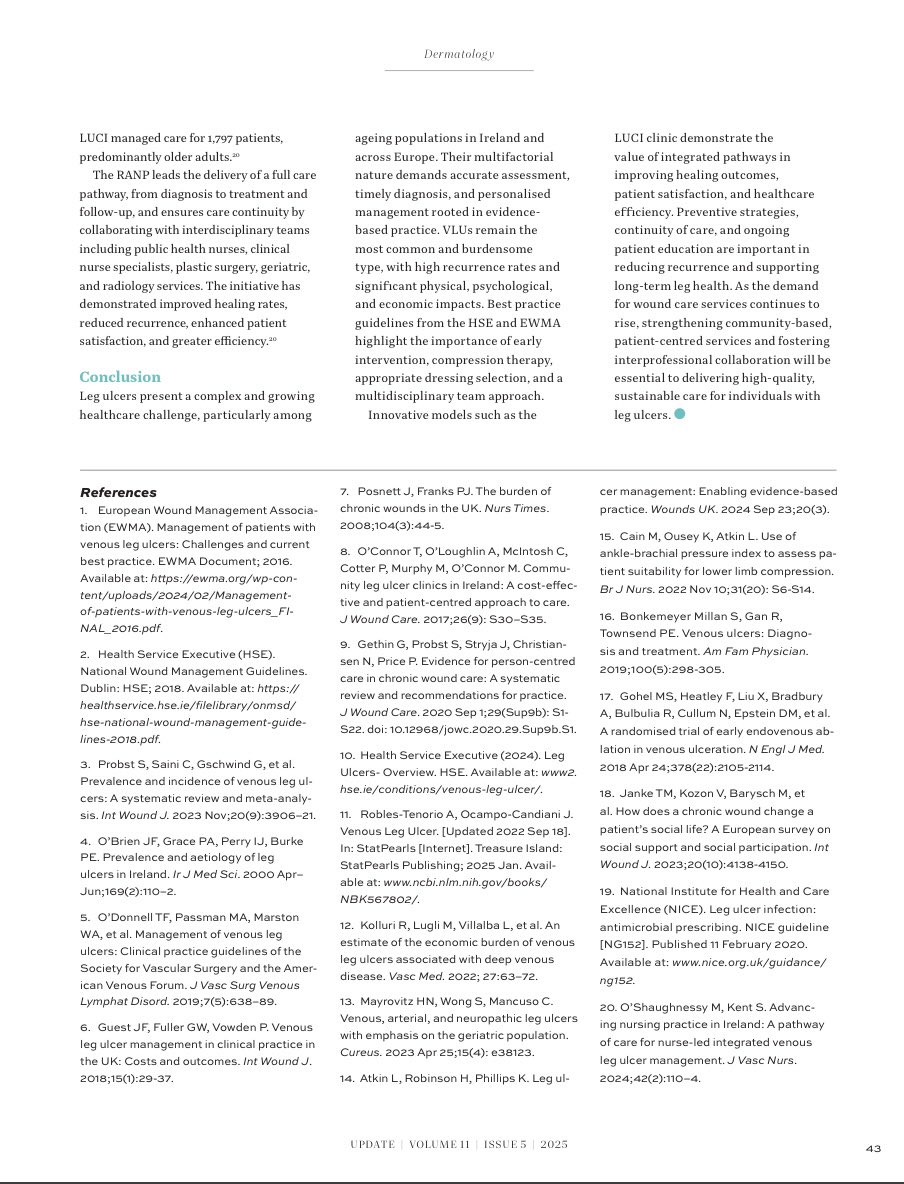 Theresa Lowry-Lehnen (PhD) (@lehnent) on Twitter photo #LegUlcers represent a significant clinical challenge globally, particularly among older populations. Read more in my latest article ‘Leg ulcers: A clinical update’ published in Update journal: #Dermatology <a href="/med_indonews/">Medical Independent</a>. Available at: issuu.com/greencrosspubl… #LegUlcers represent a significant clinical challenge globally, particularly among older populations. Read more in my latest article ‘Leg ulcers: A clinical update’ published in Update journal: #Dermatology <a href="/med_indonews/">Medical Independent</a>. Available at: issuu.com/greencrosspubl…