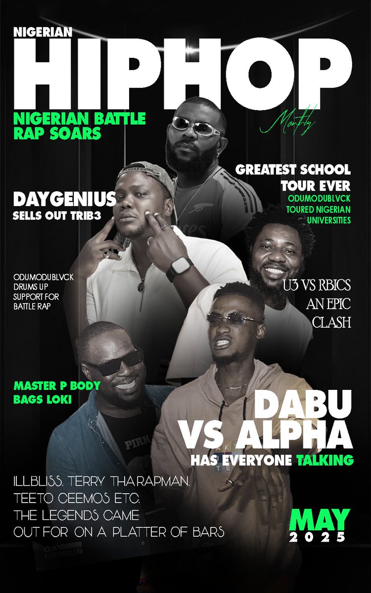 Introducing our Nigerian HipHop Monthly, May Edition 2025.
Bringing you the major highlights in Nigerian Hip Hop