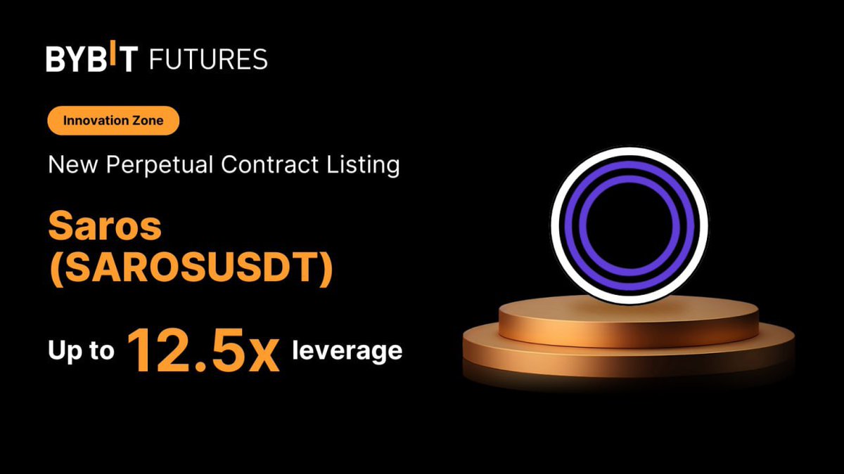 evelyribeiro's tweet photo. 🟣 Leverage the future of DeFi with $SAROS!

 Now listed on Bybit Futures, trade SAROSUSDT up to 12.5x and join the liquidity revolution.

👉 Trade now: https://t.co/VeN7WVOwJA
 
#SAROS #DeFi #Bybit https://t.co/MCv8x9NpFw