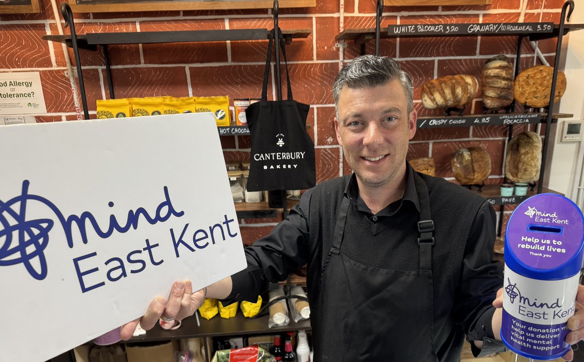 Huge thanks to Neil Tery and the team at Canterbury Bakery for encouraging customers to donate to East Kent Mind using our collection pot.

If you want to follow Neil's lead and request a collection pot or stage a fundraiser visit eastkentmind.org.uk/fundraising