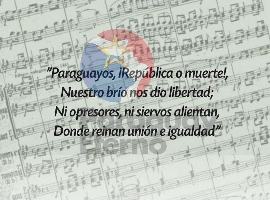 ParaguayEterno's tweet photo. [EFEMERIDES] 

Hoy se conmemora el día del Himno Nacional Paraguayo, por haber sido entregado un 20 de mayo de 1846, por el autor de la letra, el poeta uruguayo Francisco Acuña de Figueroa a  emisarios paraguayos cómo obsequio al Presidente Carlos A. López. https://t.co/CvjFOeIHv2