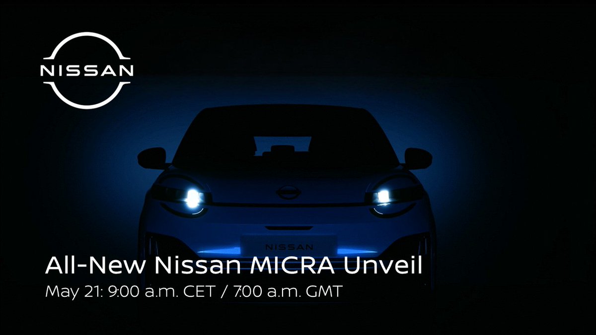 Electric, bold and with a ton of attitude ⚡
Join us for the launch of the all-new Nissan MICRA on May 21st, 9:00 a.m. CET (7:00 a.m. GMT). 

Save the date and watch this space! 👀
youtu.be/UcQ25_hwIJQ
#Nissan #MICRA #NissanMICRA #EVMobility #EV