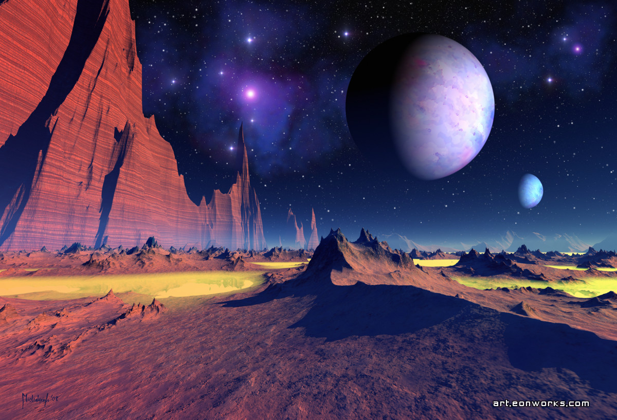 EonWorks's tweet image. "Stellar vista" space landscape #space #illustration #3dcg