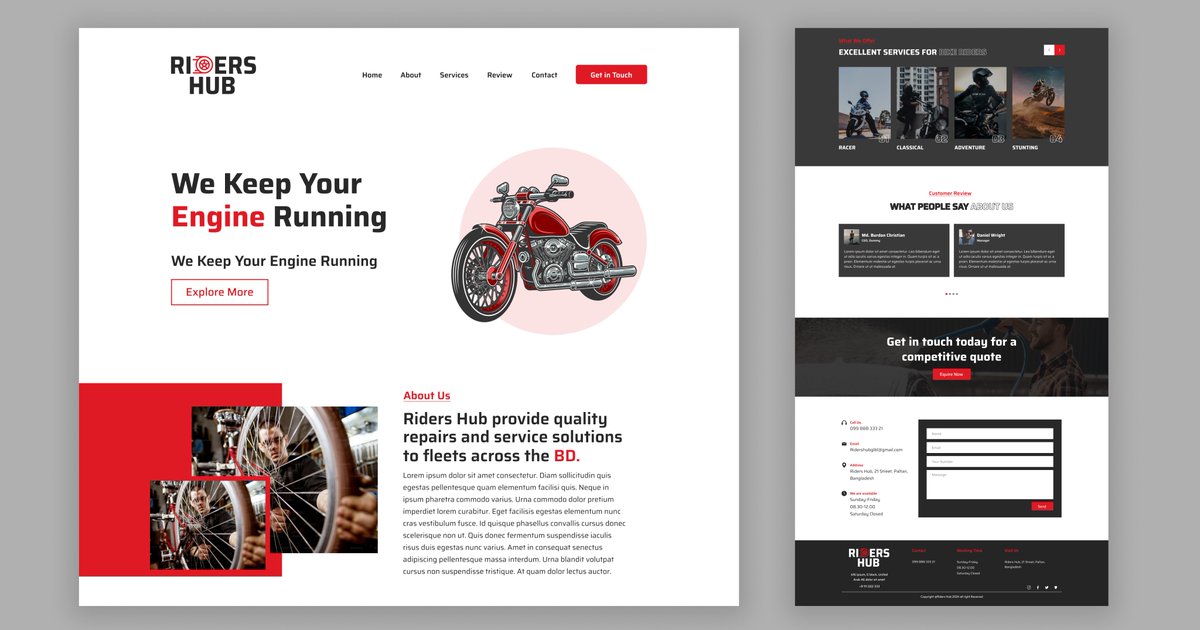 sakibbmohtaram's tweet image. Just dropped my first UI project — Riders Hub

Designed in Figma over a year ago.
A bike service platform from BD 🇧🇩
💻 Behance: behance.net/gallery/211125…

#UIUX #figma #webdesign #uxportfolio #firstproject #motorcycledesign #bdtech