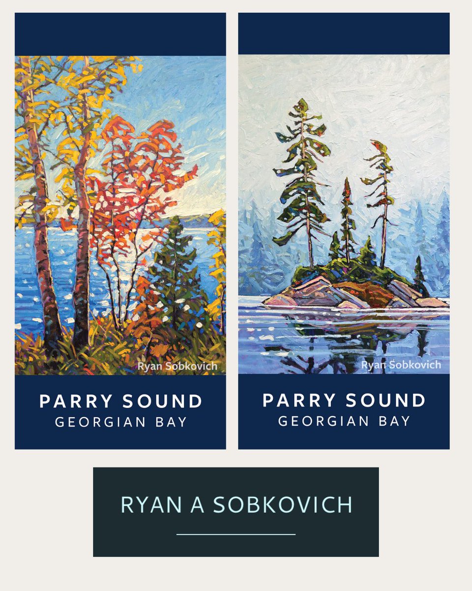 ParrySound_DBA's tweet photo. DowntownParrySound unveils stunning new Artist banners! 🎨

We're thrilled to announce the launch of our unique banner project featuring artwork from 3 talented Parry Sound area artists: Jessica Vergeer, Ryan Sobkovich &amp; Kyle Sorensen!

Each artist has contributed two beautiful https://t.co/4vWFrNM4c1
