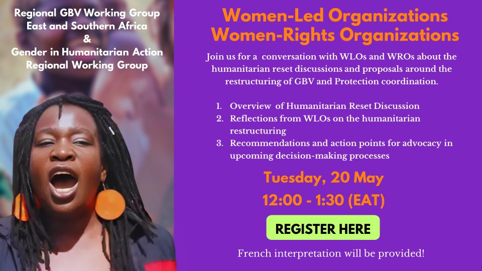 🚨 HAPPENING NOW!🚨 Join the conversation with Women Led Organizations &amp; Women Rights Organizations around the restructuring of #GBV and Protection Coordination: unwo.men/Fkvz50VVthU