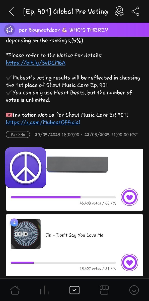 📢PRE-VOTACIÓN MUSIC CORE 
[MUBEAT]

ARMY! #Dont_Say_You_Love_Me
De #Jin de <a href="/BTS_twt/">방탄소년단</a>  se encuentra nominada en la pre-votación de MUSIC CORE, debemos ganar si o si‼️
📅Finaliza el 22/5 alas 11pm KST 

Link🗳
mubeat.applink.info/3p6pzWyNKm