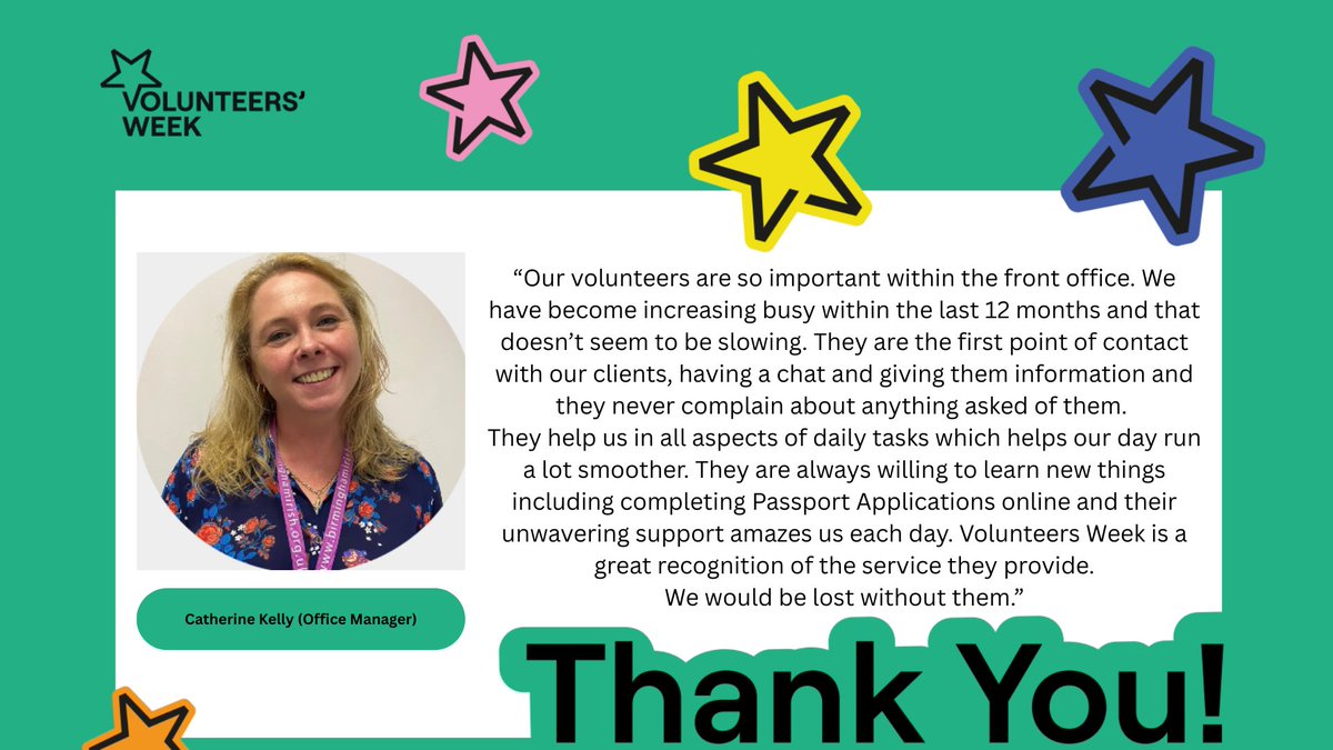 Birmingham Irish (@brumirish) on Twitter photo Our Office Manager Catherine Kelly would like to say a huge thank you to our dedicated front office volunteers ✨💚
#VolunteersWeek <a href="/IrelandEmbGB/">Embassy of Ireland</a> <a href="/dfatirl/">Irish Foreign Ministry</a> Our Office Manager Catherine Kelly would like to say a huge thank you to our dedicated front office volunteers ✨💚
#VolunteersWeek <a href="/IrelandEmbGB/">Embassy of Ireland</a> <a href="/dfatirl/">Irish Foreign Ministry</a>