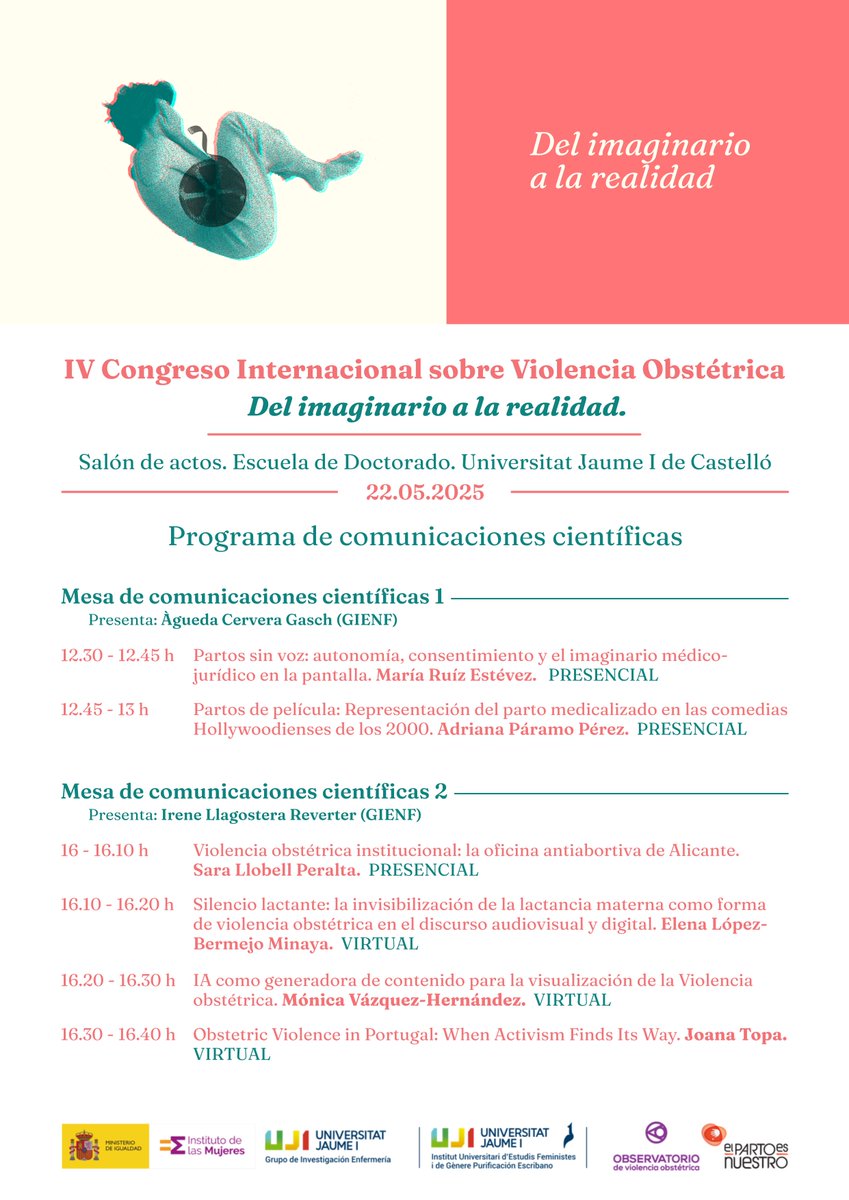 📢ÚLTIMA LLAMADA  

PROGRAMA COMPLETO del  IV Congreso Internacional sobre #ViolenciaObstétrica 'Del imaginario a la realidad'

Aún estás a tiempo de inscribirte⬇️
uji.es/com/agenda/202…