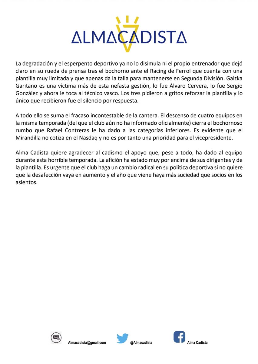 !! #AlmaCadista pregunta a Manuel Vizcaíno, Rafael Contreras y Juan Cala si estarían dispuestos a bajarse el sueldo para reforzar la plantilla la próxima temporada.
