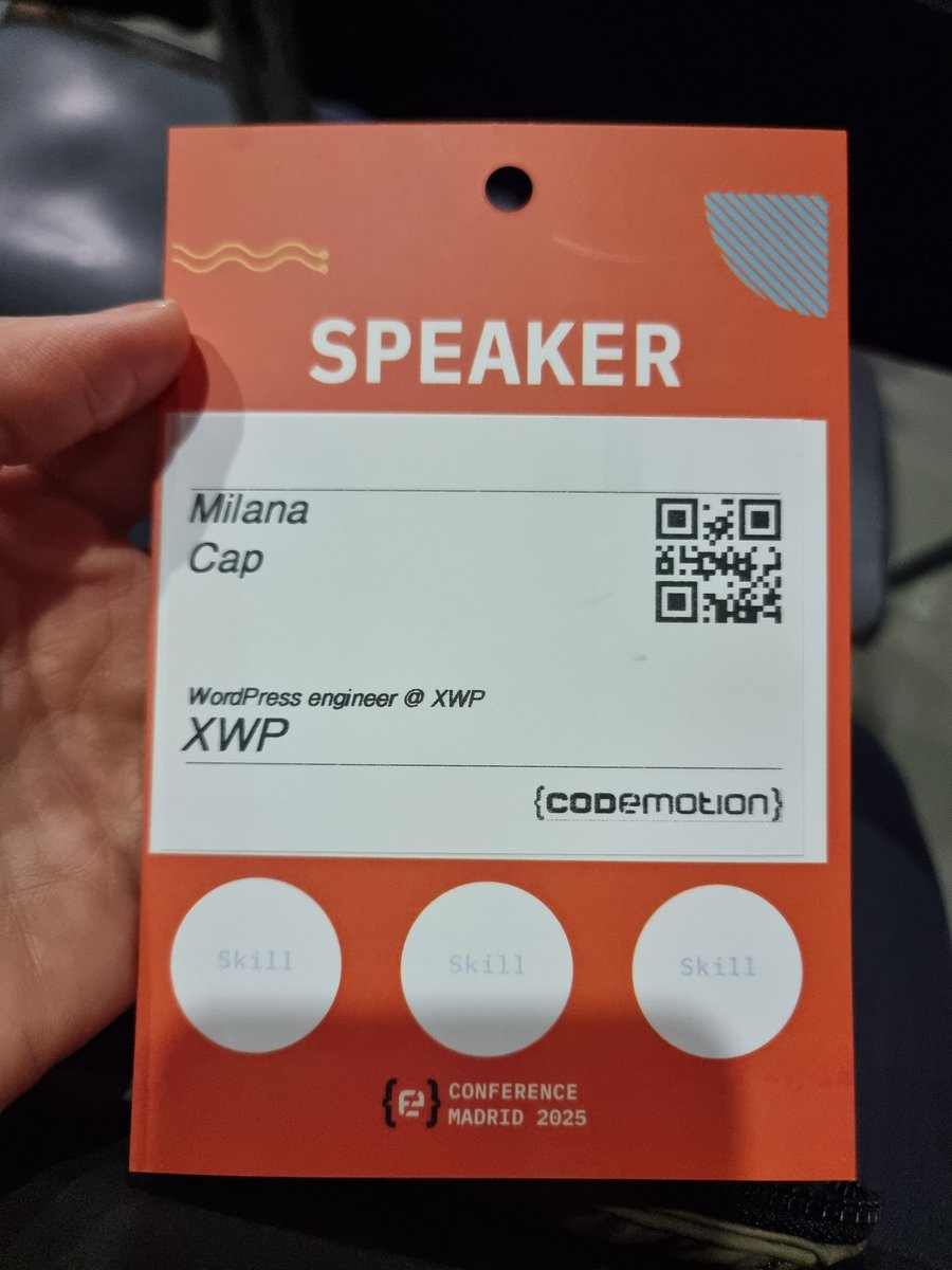 DjevaLoperka's tweet image. Switching to non-WordPress community for a few days and spreading the word about magic @wpcli 🥰
#CodemotionMadrid25