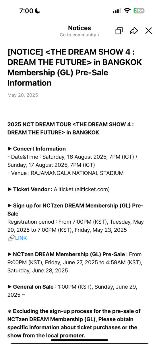 คอนน้องดรีมที่ไทย ลงทะเบียนมบช.ได้ตั้งแต่วันนี้ - 23/5 กดบัตรวันที่ 27 มิถุนายน เวลา 19:00 ไทย